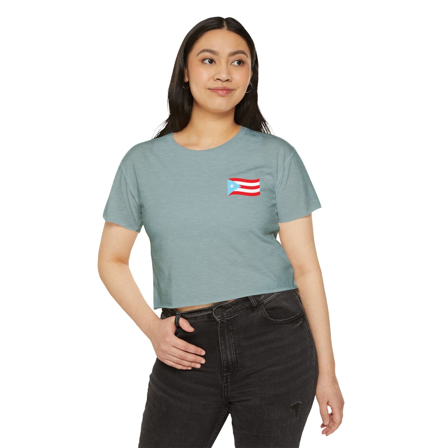 Puerto Rican Crop Top – “Sería Boricua Aunque Naciera en la Luna” | Festival Wear, Latinx Heritage Apparel, Culture with Style
