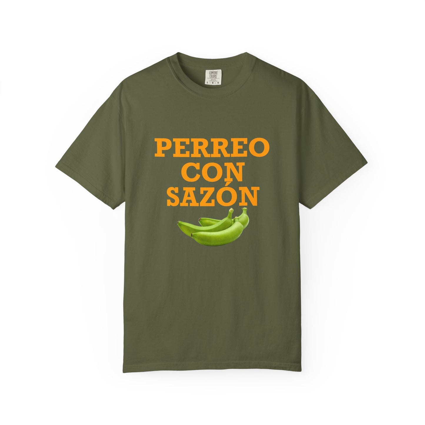 Perreo Con Sazón T-Shirt – Unisex Garment-Dyed Tee, Latin Dancewear, Music Festival Fit, Summer Drop