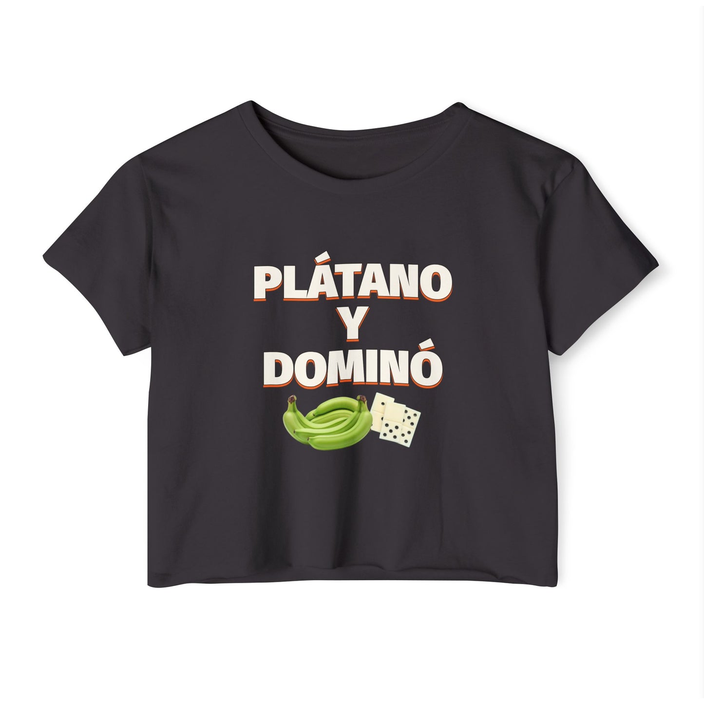 Festival Crop Top with ‘Plátano y Dominó’ Design – Summer Vibes, Latinx Style, Music Festival Apparel, Gender-Inclusive Fit