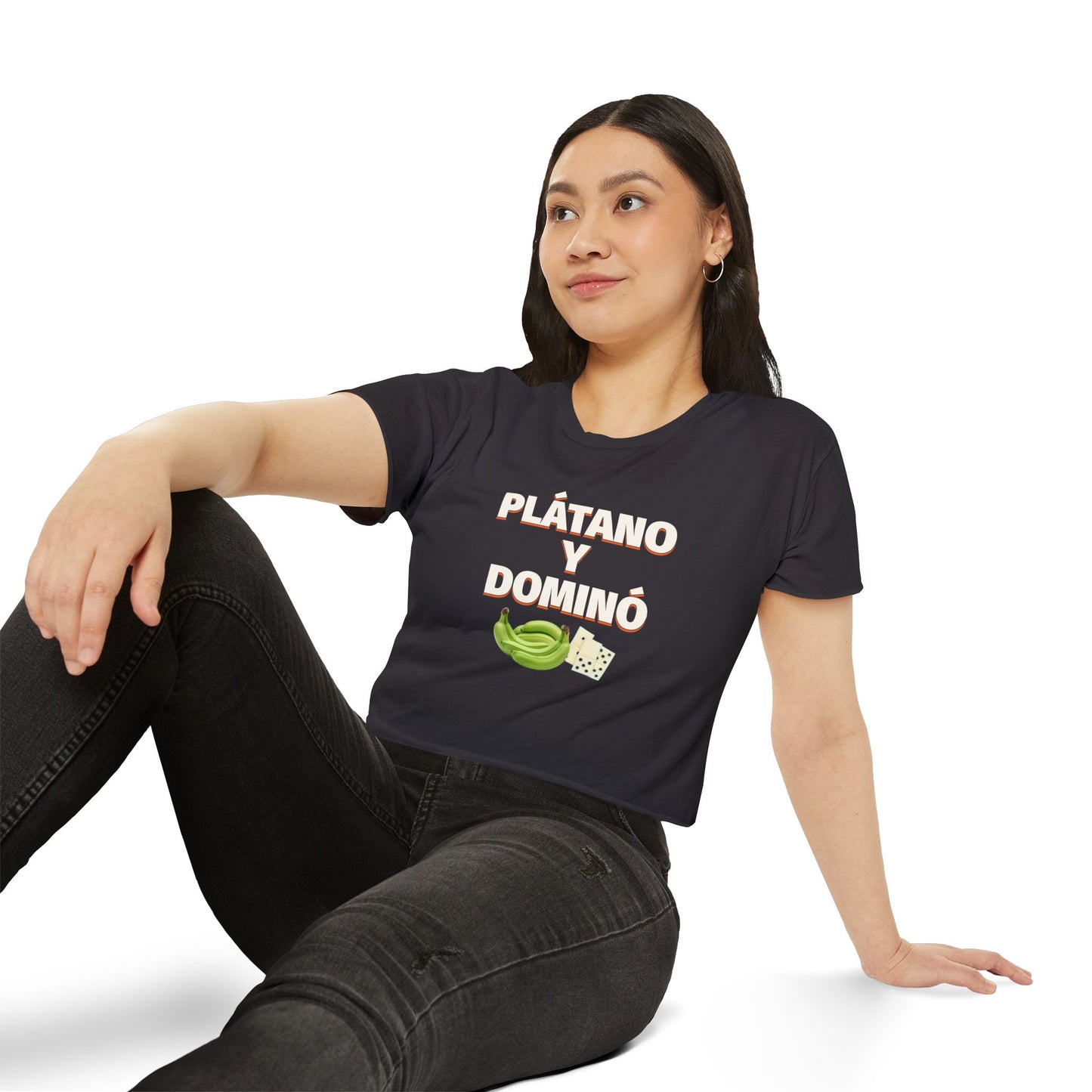 Festival Crop Top with ‘Plátano y Dominó’ Design – Summer Vibes, Latinx Style, Music Festival Apparel, Gender-Inclusive Fit