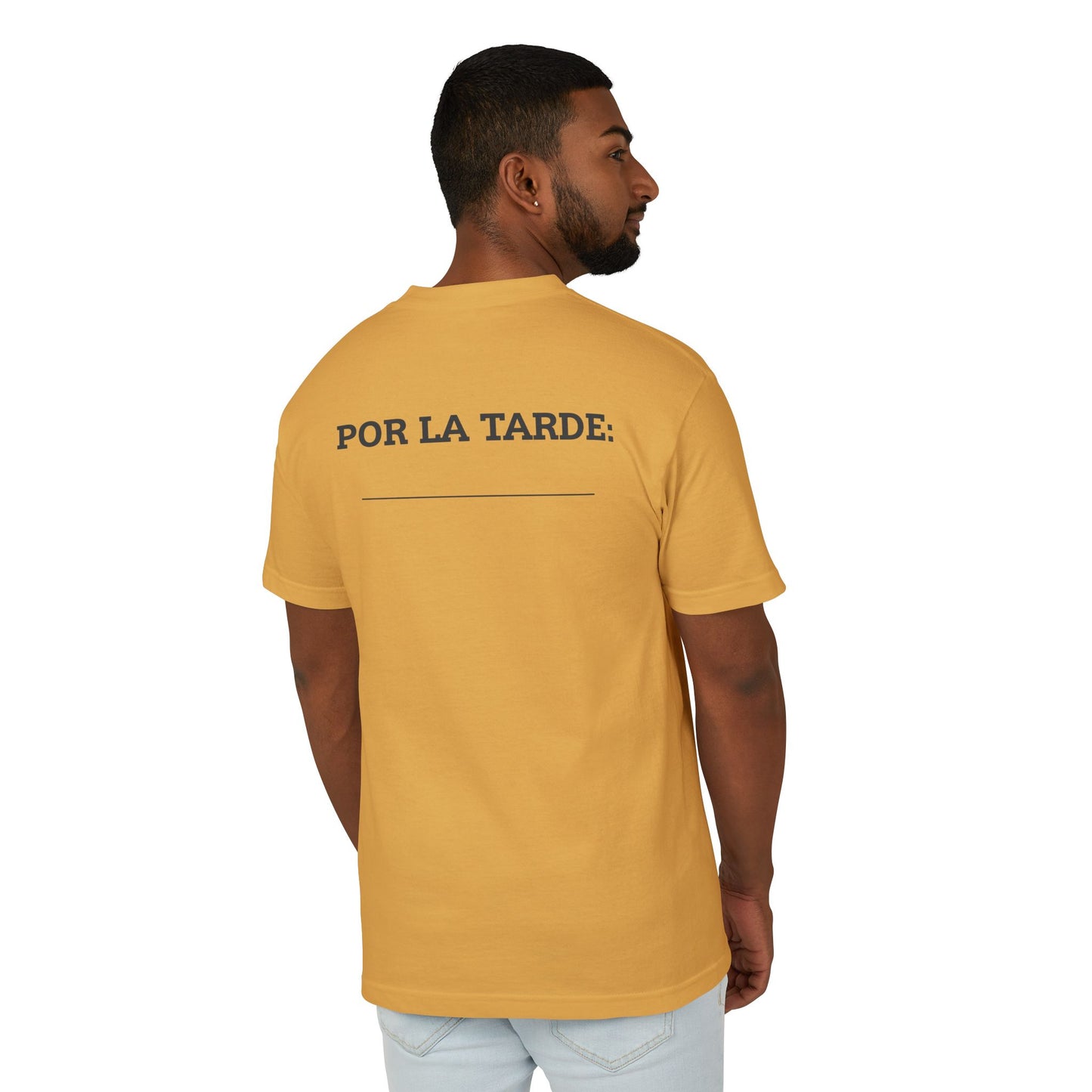 “Por la Mañana: Café” Tee – Fill-in-the-Blank Shirt, Fun Unisex Cotton Tee, Latiné Vibes, Coffee Culture Gift