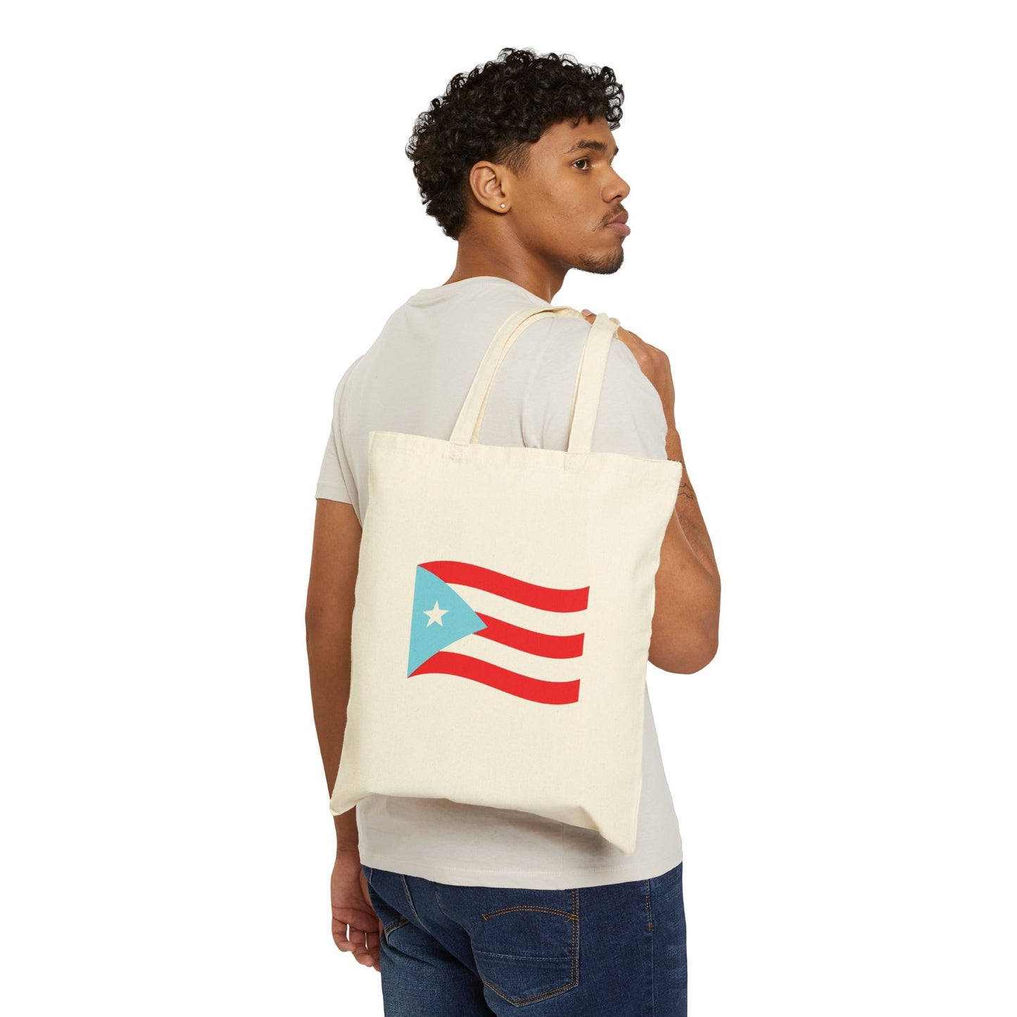 Puerto Rican Pride Tote Bag – “Sería Boricua Aunque Naciera en la Luna” – Eco-Friendly Canvas Bag, Cultural Everyday Essential