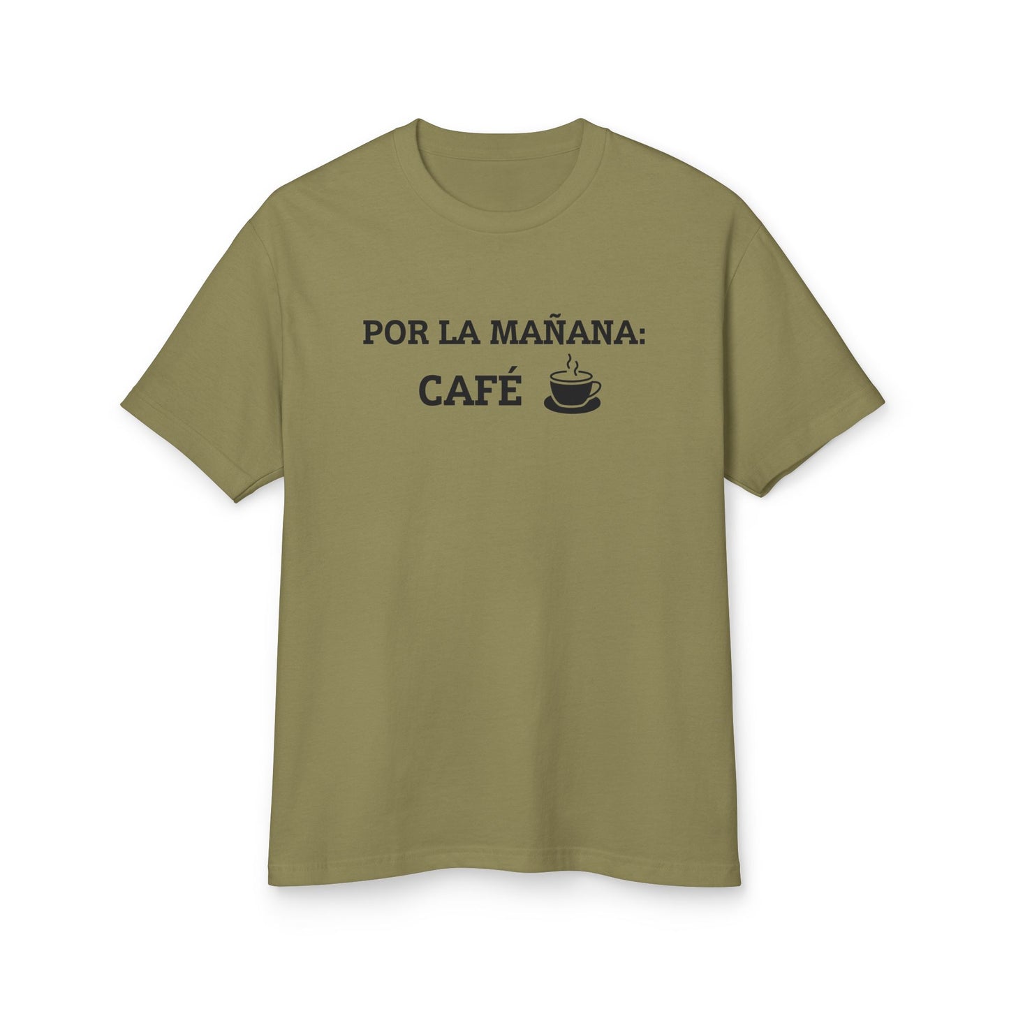 “Por la Mañana: Café” Tee – Fill-in-the-Blank Shirt, Fun Unisex Cotton Tee, Latiné Vibes, Coffee Culture Gift