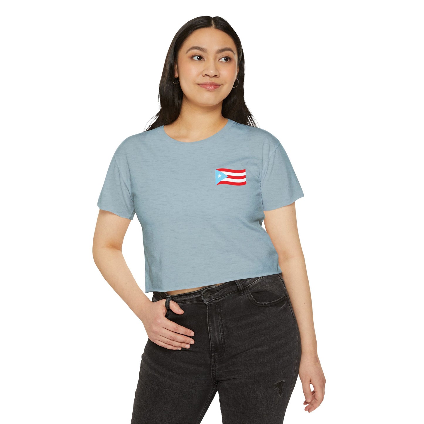 Puerto Rican Crop Top – “Sería Boricua Aunque Naciera en la Luna” | Festival Wear, Latinx Heritage Apparel, Culture with Style