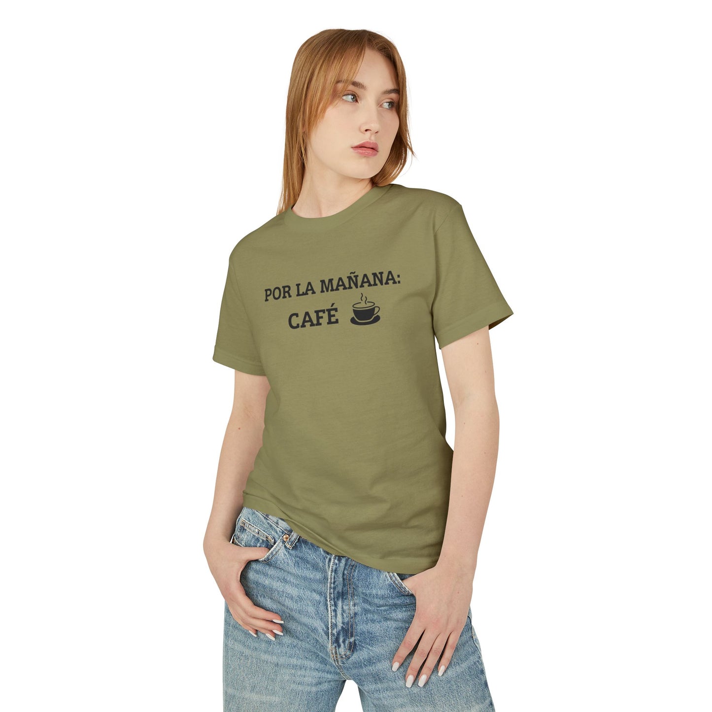 “Por la Mañana: Café” Tee – Fill-in-the-Blank Shirt, Fun Unisex Cotton Tee, Latiné Vibes, Coffee Culture Gift
