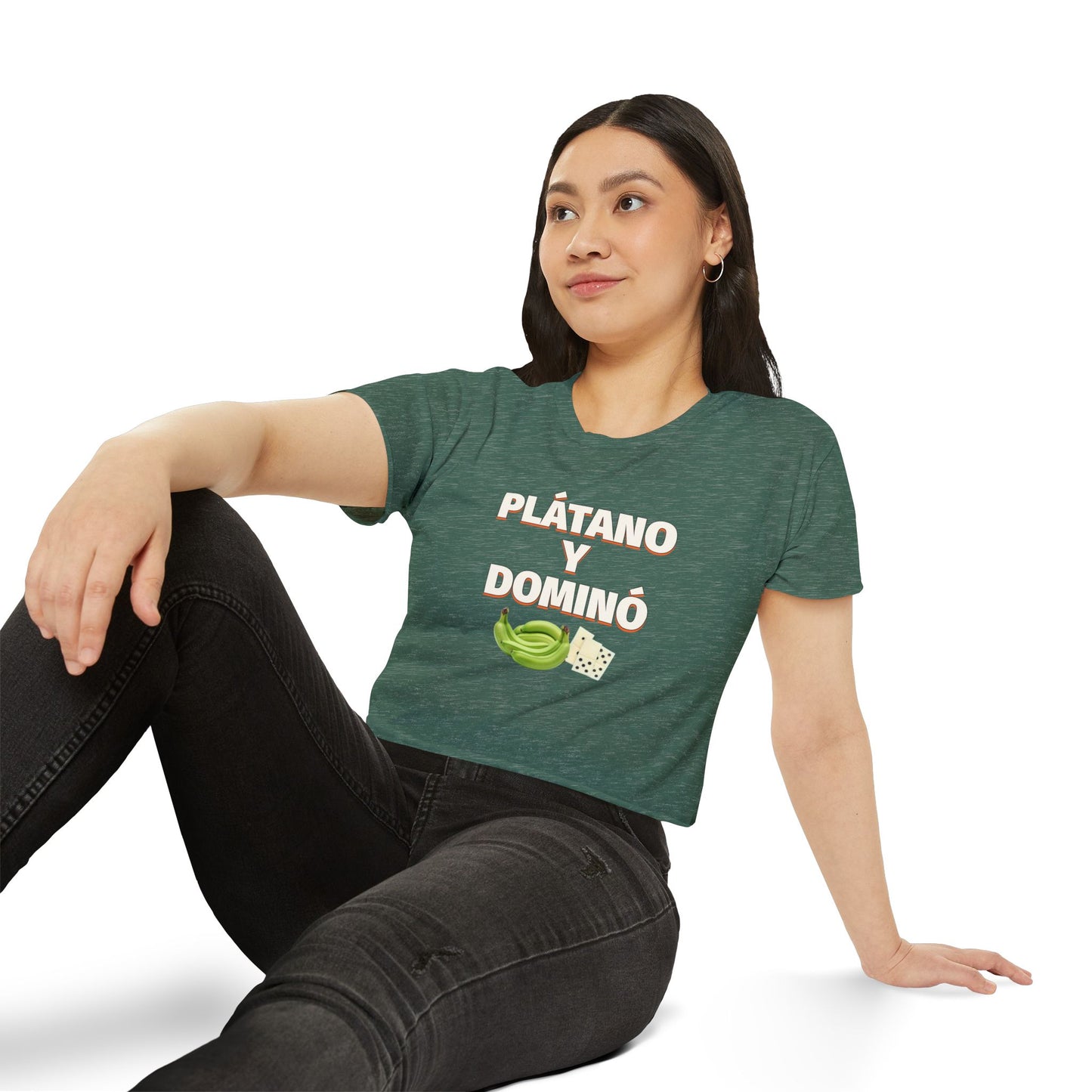 Festival Crop Top with ‘Plátano y Dominó’ Design – Summer Vibes, Latinx Style, Music Festival Apparel, Gender-Inclusive Fit