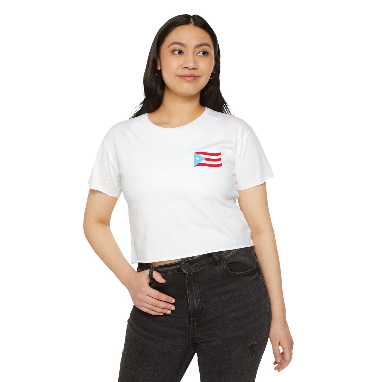 Puerto Rican Crop Top – “Sería Boricua Aunque Naciera en la Luna” | Festival Wear, Latinx Heritage Apparel, Culture with Style