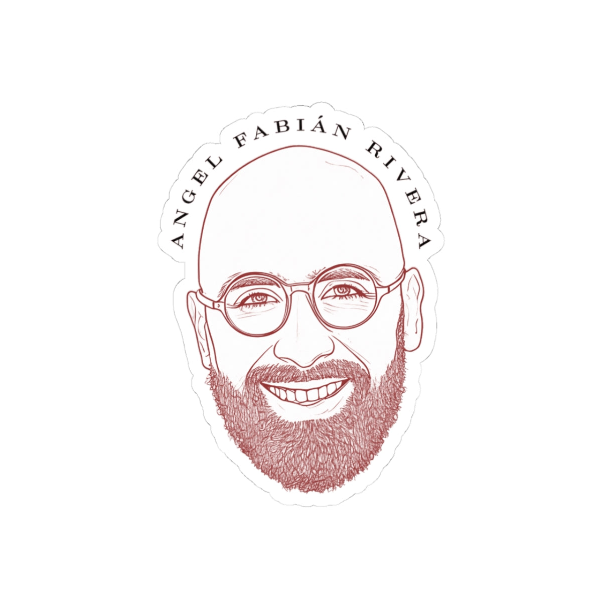 Angel Fabián Rivera Face Sticker – Fun Kiss-Cut Laptop Decal, Bold Personality Art, Custom Gift, Unique Party Favor
