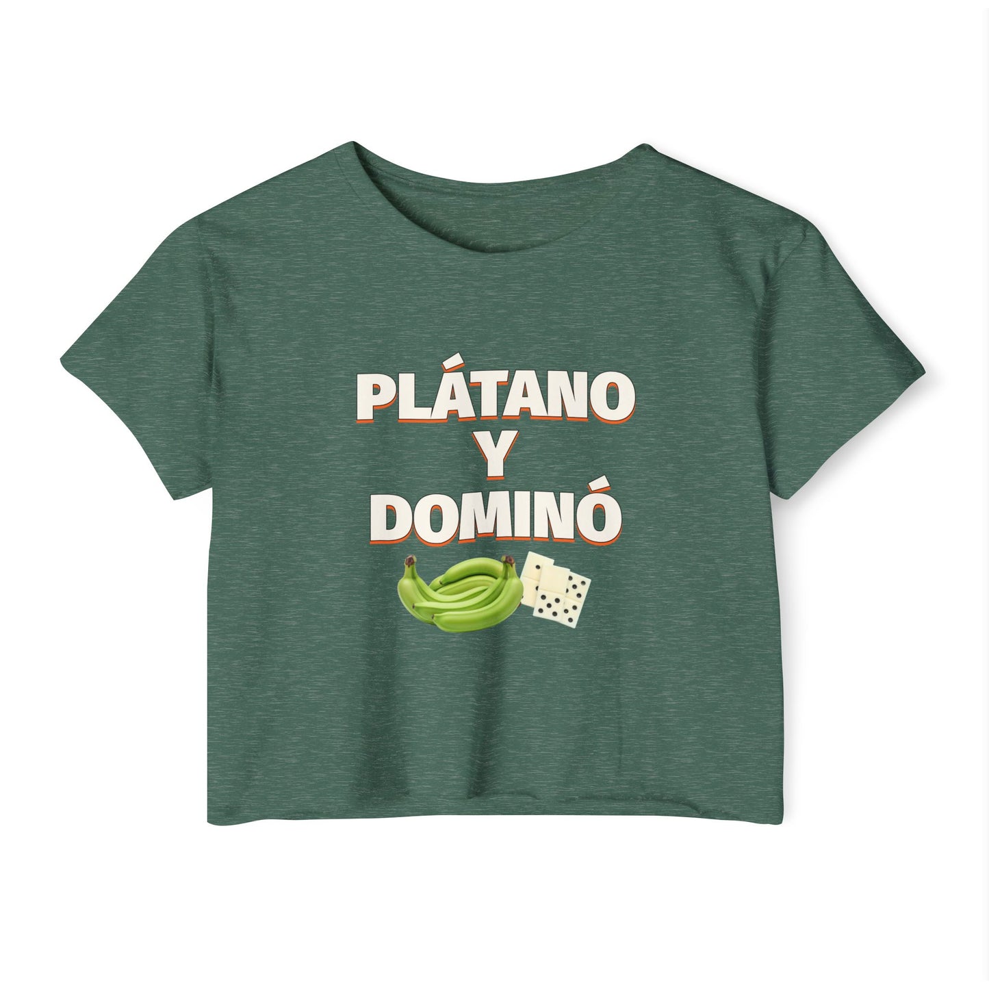 Festival Crop Top with ‘Plátano y Dominó’ Design – Summer Vibes, Latinx Style, Music Festival Apparel, Gender-Inclusive Fit