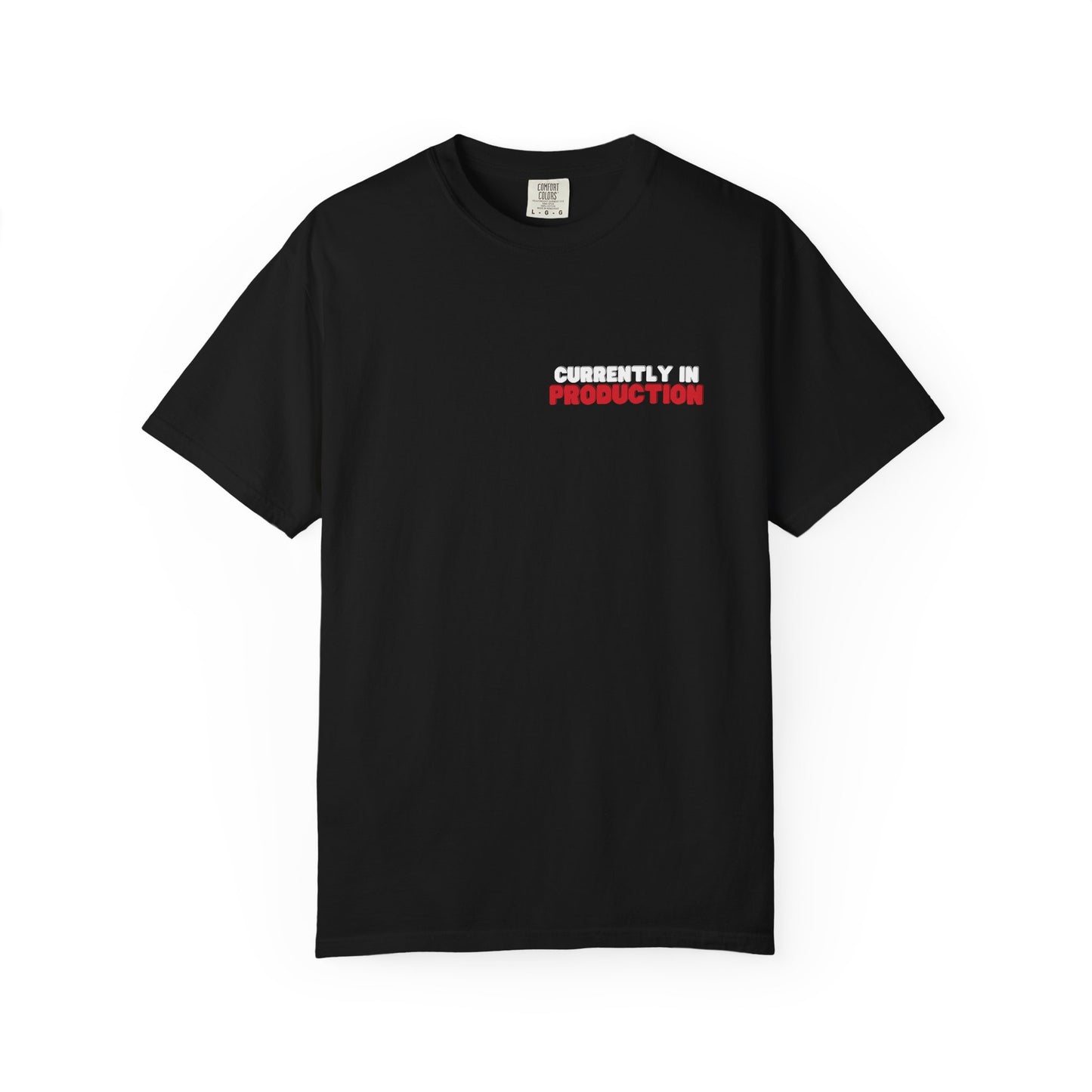 Currently in Production T-Shirt - Minimal Black Graphic Tee