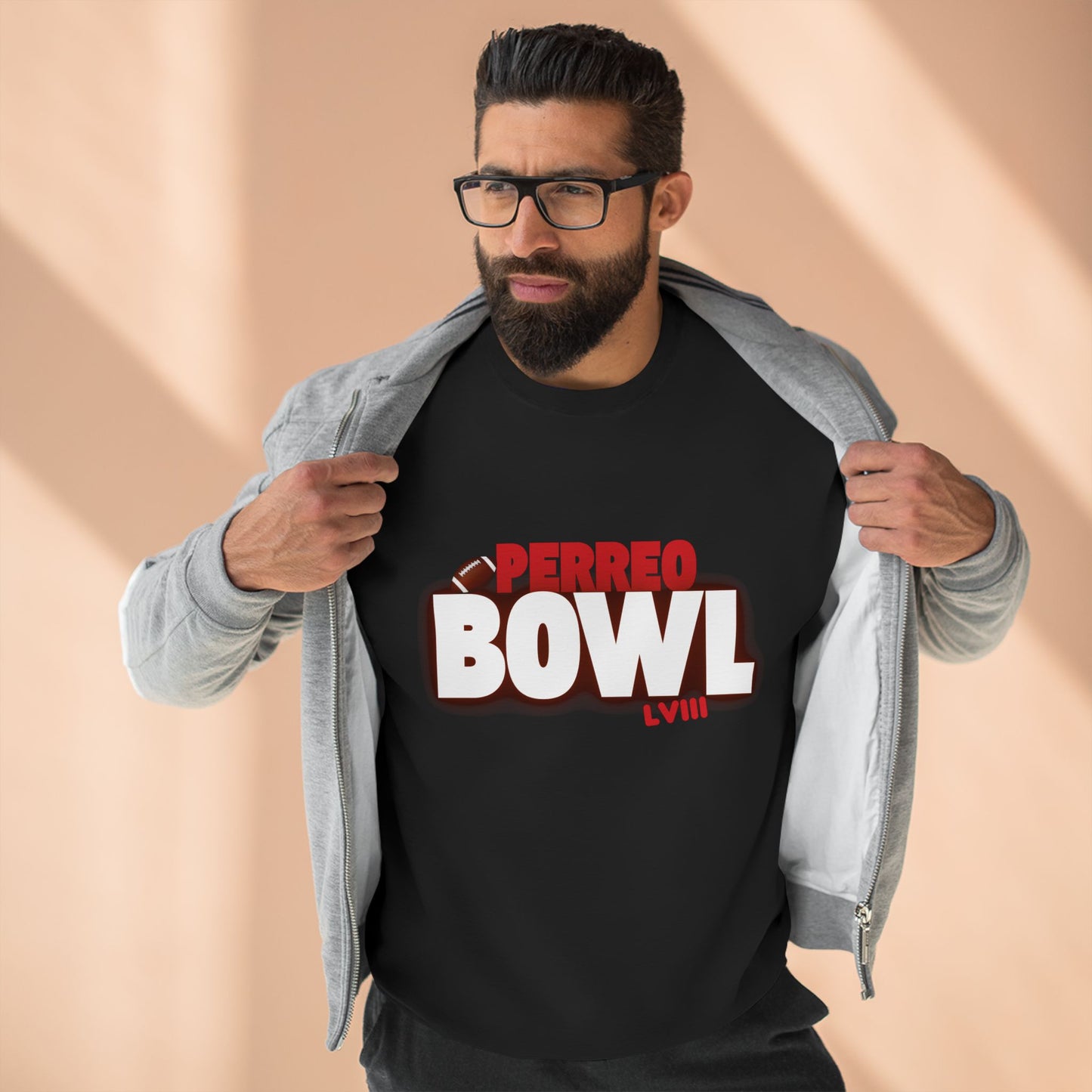 Perreo Bowl Crewneck Sweatshirt — Bold Retro Flame Graphic