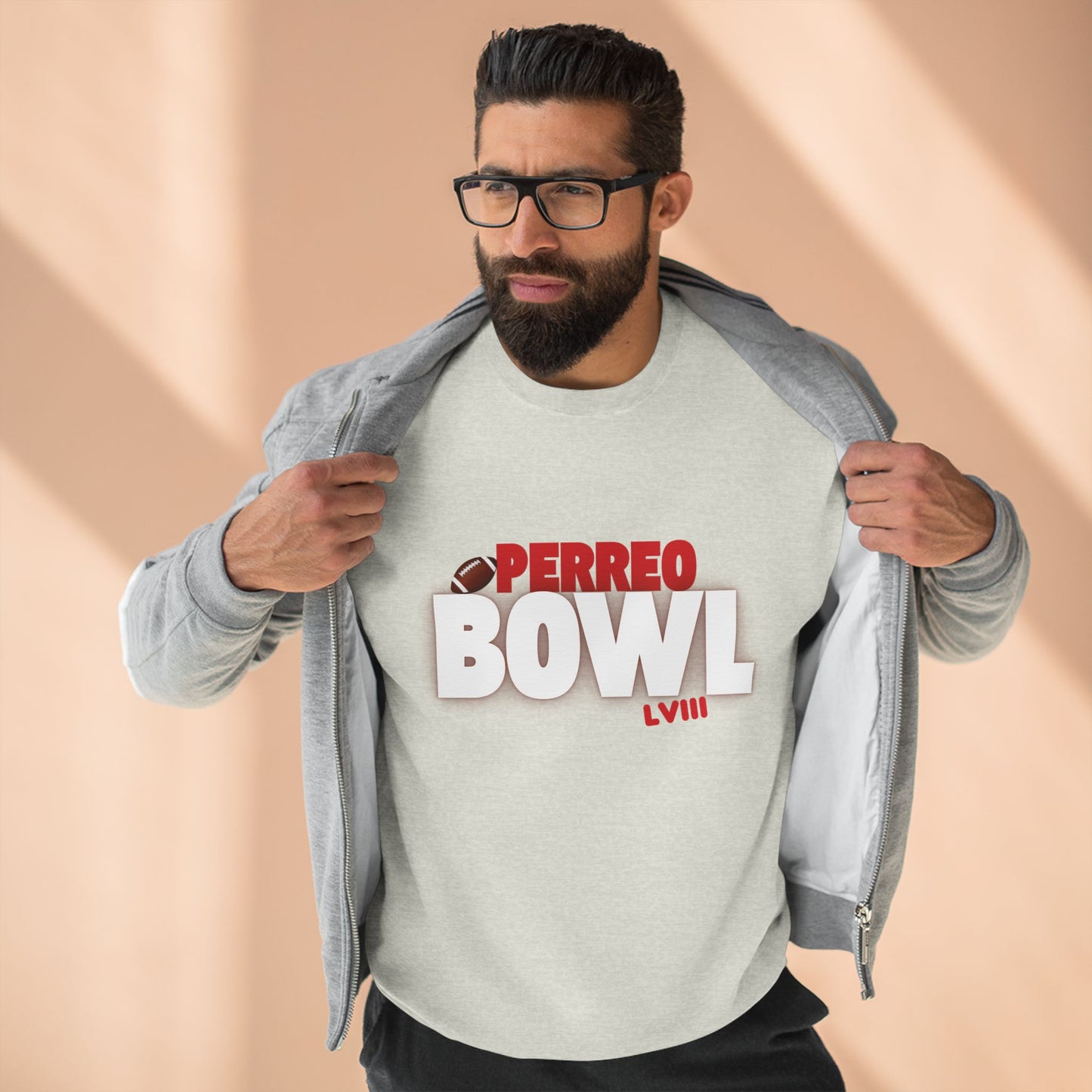 Perreo Bowl Crewneck Sweatshirt — Bold Retro Flame Graphic