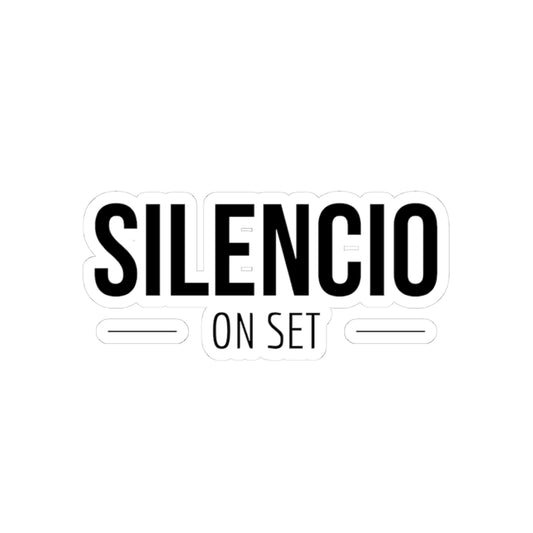 Silencio On Set Sticker – Kiss-Cut Vinyl Decal for Creatives, Film Buffs, and Content Creators, Bold Laptop Art, Unique Gift Idea