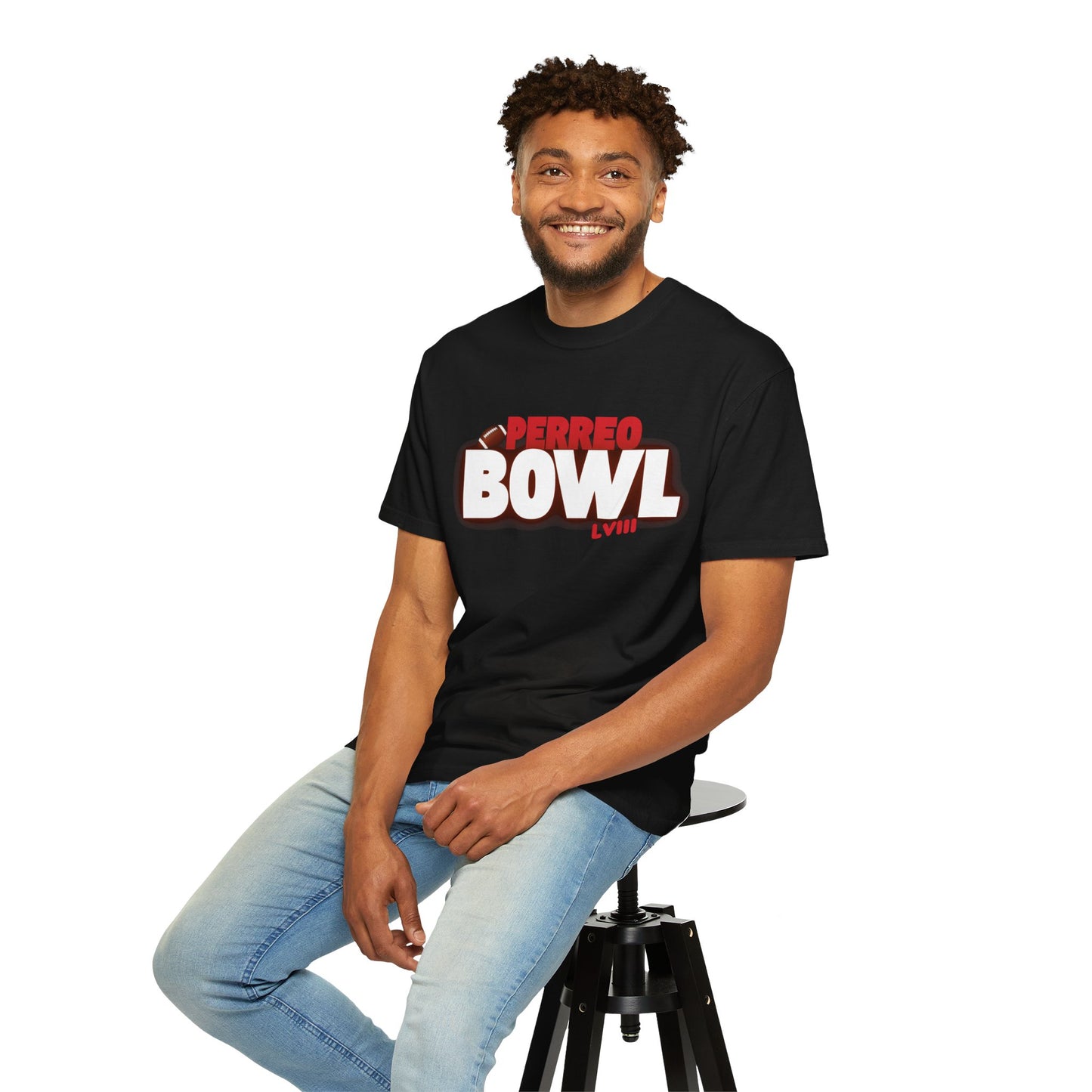 Perreo Bowl in Production T-Shirt - Minimal Black Graphic Tee