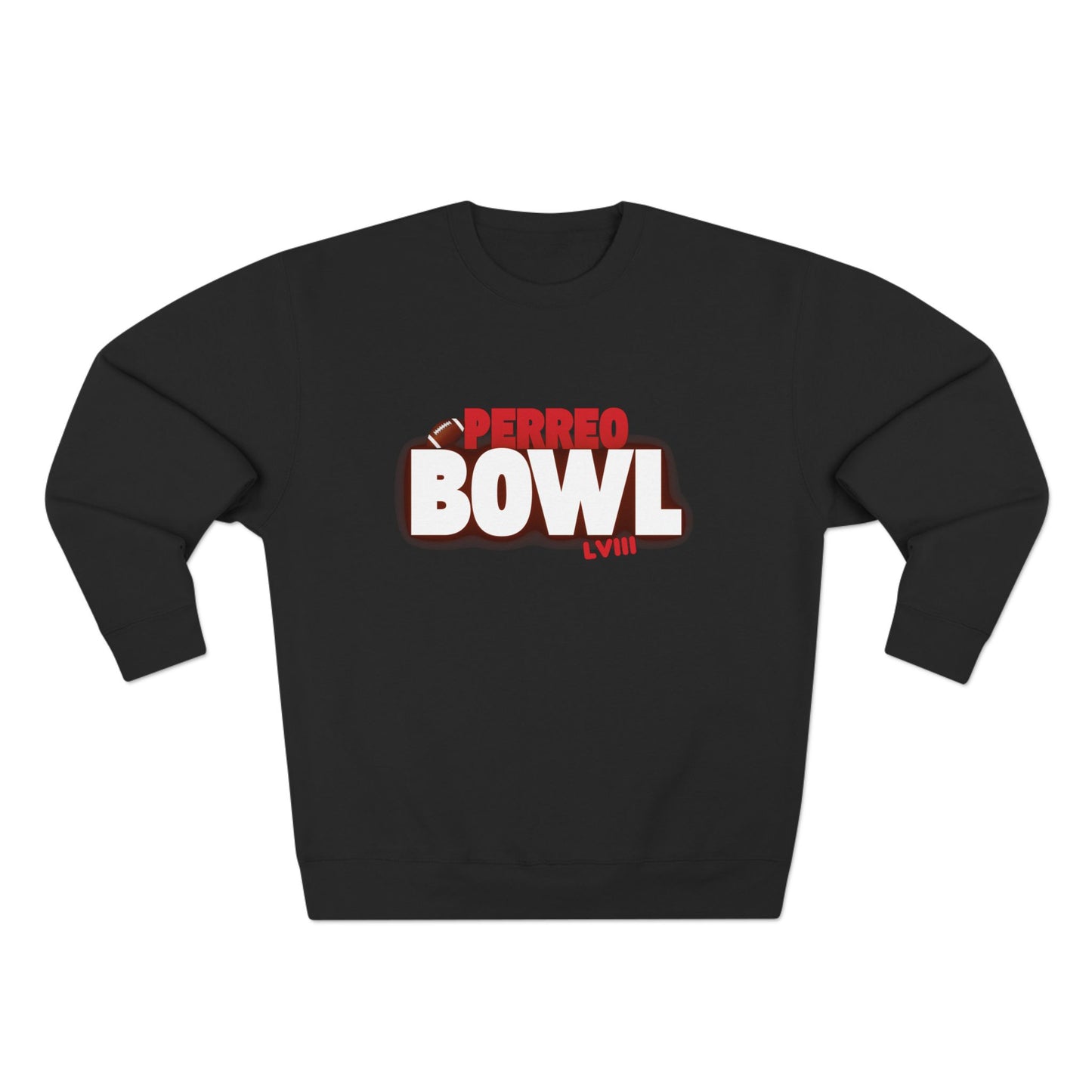 Perreo Bowl Crewneck Sweatshirt — Bold Retro Flame Graphic