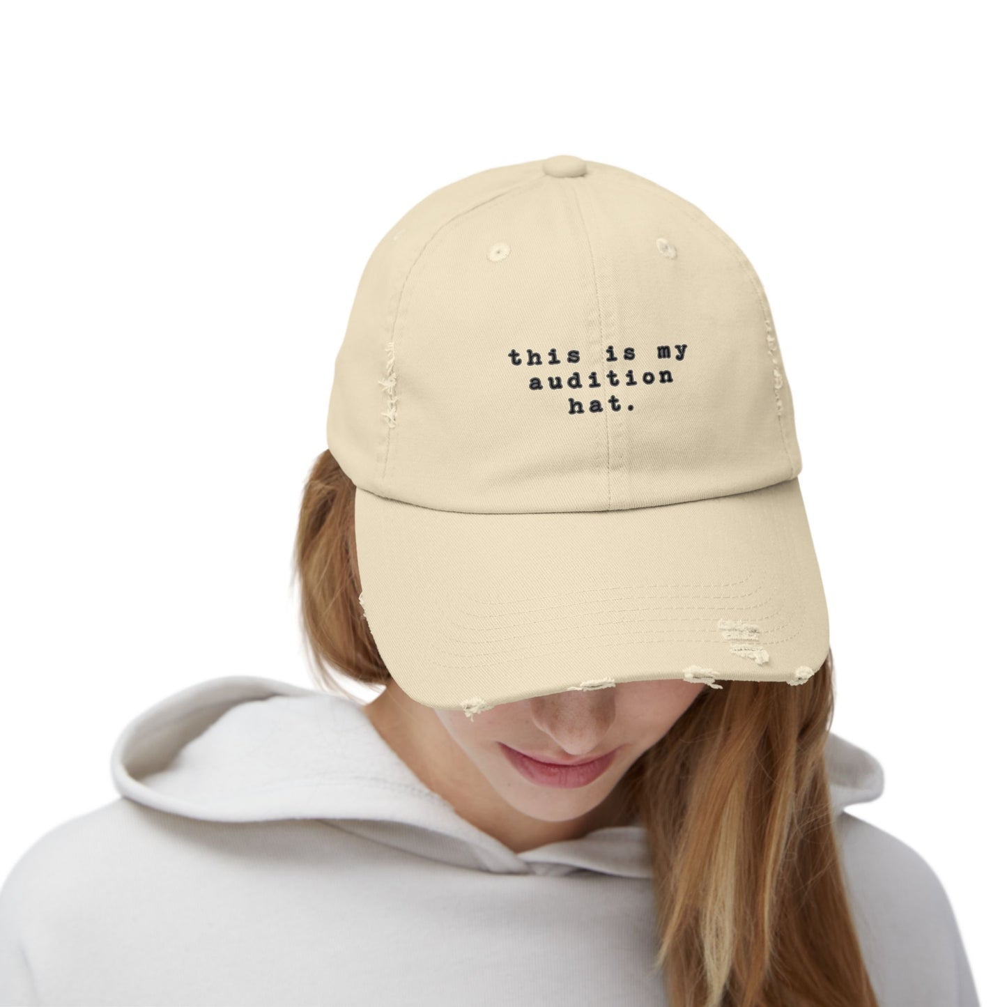 Audition Hat – “This Is My Audition Hat.” – Unisex Distressed Cap for Actors & Theater Lovers