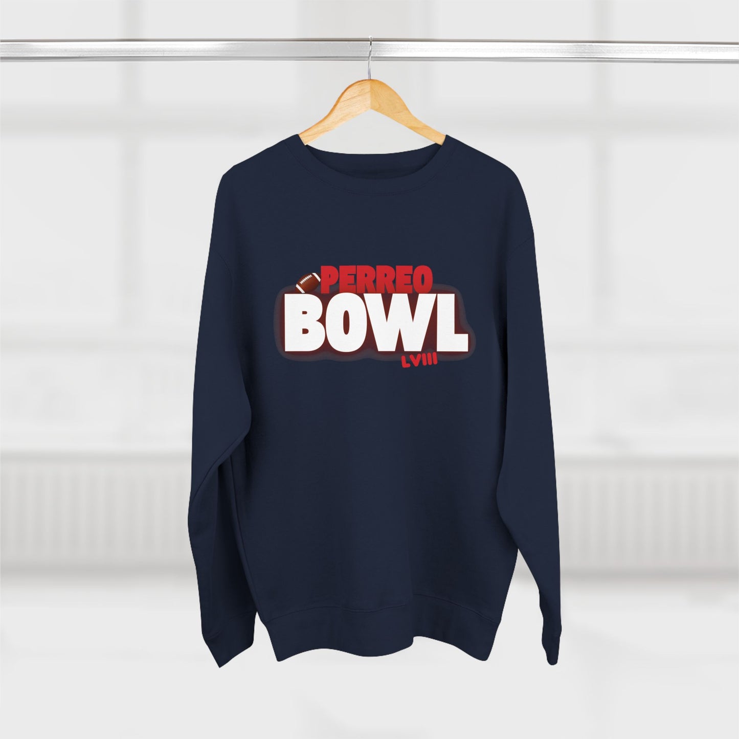 Perreo Bowl Crewneck Sweatshirt — Bold Retro Flame Graphic