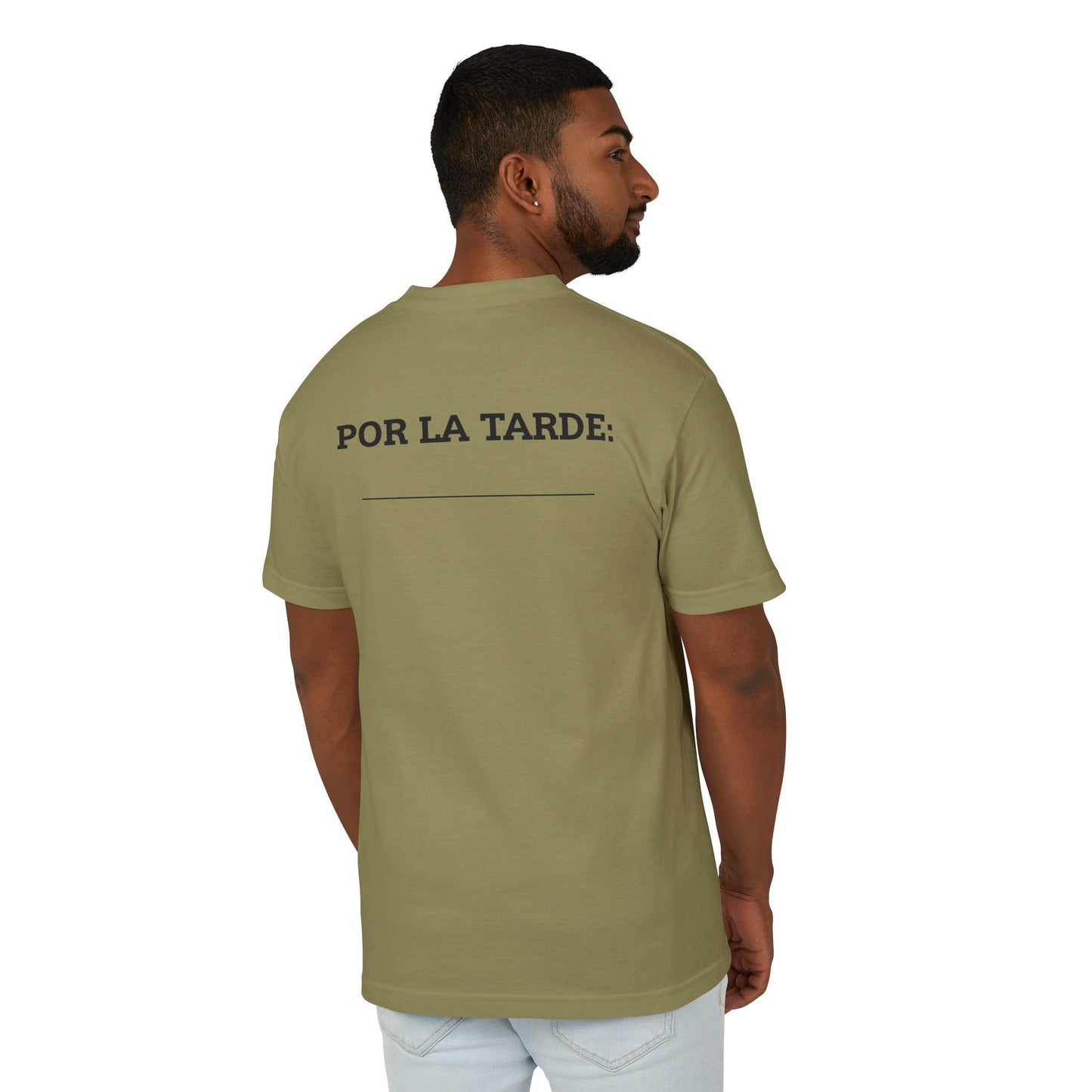 “Por la Mañana: Café” Tee – Fill-in-the-Blank Shirt, Fun Unisex Cotton Tee, Latiné Vibes, Coffee Culture Gift