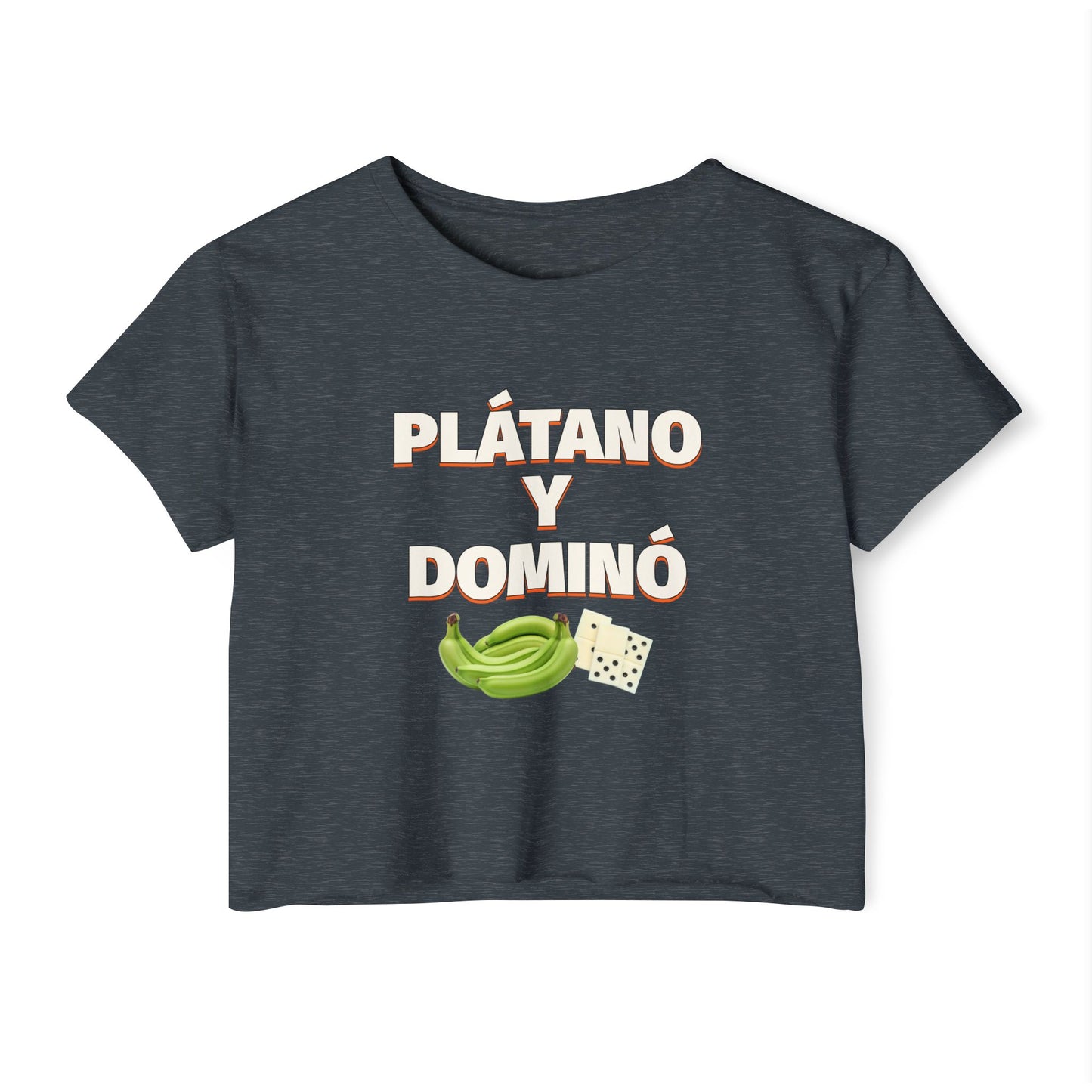 Festival Crop Top with ‘Plátano y Dominó’ Design – Summer Vibes, Latinx Style, Music Festival Apparel, Gender-Inclusive Fit