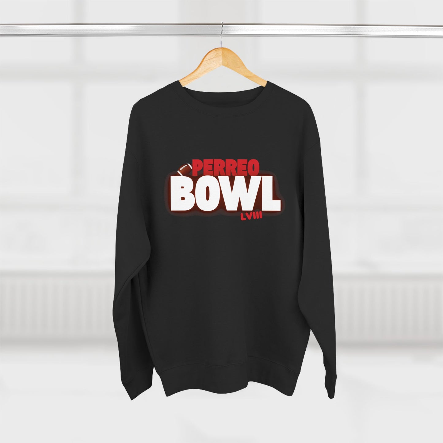 Perreo Bowl Crewneck Sweatshirt — Bold Retro Flame Graphic