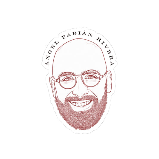 Angel Fabián Rivera Face Sticker – Fun Kiss-Cut Laptop Decal, Bold Personality Art, Custom Gift, Unique Party Favor