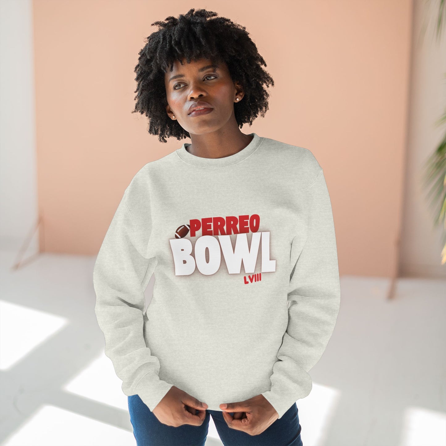 Perreo Bowl Crewneck Sweatshirt — Bold Retro Flame Graphic