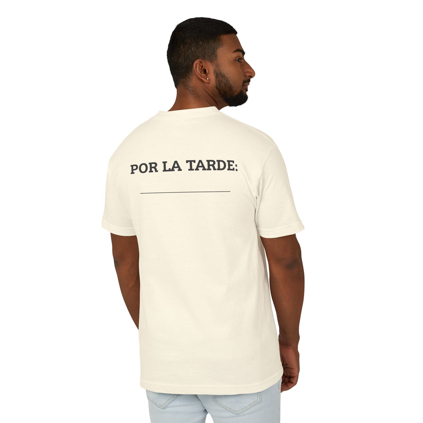 “Por la Mañana: Café” Tee – Fill-in-the-Blank Shirt, Fun Unisex Cotton Tee, Latiné Vibes, Coffee Culture Gift